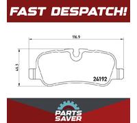 Brake Pads Set Rear P44019 Brembo LR012993 LR015519 LR032060 LR032377 LR055455