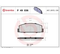 Brake Pads Set Rear P49036 Brembo GGYB2643Z GGYM2643Z GGYM2648Z GGYM2648Z9C New