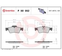Brake Pads Set Rear P50052 Brembo 0004209804 0004230230 0034205120 0044204420