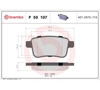 Brake Pads Set Rear P50107 Brembo 4154210400 4154210410 A4154210400 A4154210410