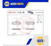 Brake Pads Set Rear P50132 Brembo 0004204004 0004208305 0004209202 A0004204004