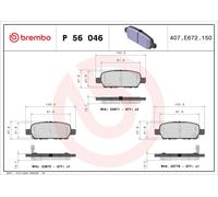 Brake Pads Set Rear P56046 Brembo MQ706234 040604BA0B 440608H385 44060AL585 New