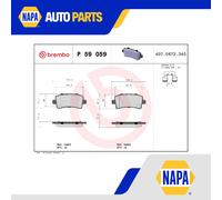 Brake Pads Set Rear P59059 Brembo 13237765 13343450 13365958 1605103 1605130 New
