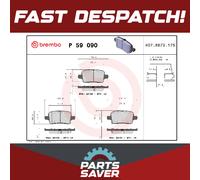Brake Pads Set Rear P59090 Brembo 39021615 39037199 95526568 13454674 84881072