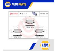 Brake Pads Set Rear P61111 Brembo 1609899680 1619790780 1620368680 1635677180