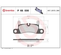 Brake Pads Set Rear P65030 Brembo 7P5698451 95835193950 95835293950 9588698451B
