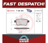 Brake Pads Set Rear P68043 Brembo 440604876R 440606267R 440607086R 7701209869