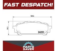 Brake Pads Set Rear P78014 Brembo 266965E040 26696FE040 26696FE050 24331 Quality