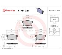 Brake Pads Set Rear P79027 Brembo 0000071768576 6000628642 71750931 71768493 New