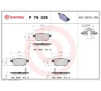 Brake Pads Set Rear P79029 Brembo D4M603AW0A 5580052R00 5580052R00000 5580052R01