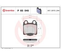 Brake Pads Set Rear P83045 Brembo 0446551011 0446622180 0446630130 0446630150