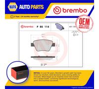 Brake Pads Set Rear P85114 Brembo 2K5698451 5K0698451 5K0698451A 5K0698451C New