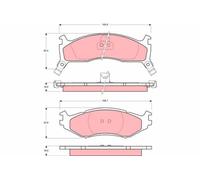 Brake Pad Set, disc brake TRW GDB1158 For CHRYSLER, PLYMOUTH