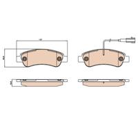 TRW Brake Pad Set GDB2068 – Disc Brake – Set of 4 – Fits Fiat, Peugeot, Citroën (Rear Axle)