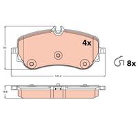 Brake Pads TRW GDB2379 for MAN VW