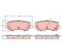 Fits TRW GDB2388 Brake Pad Set, disc brake GDB2388 Brake pads set rear , fits:
