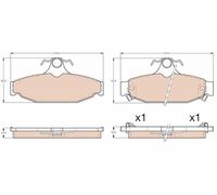 Brake Pads TRW GDB4089 for CHEVROLET MITSUBISHI PONTIAC