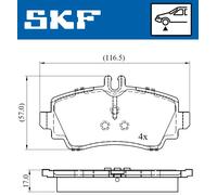 Braking Disc Brake Brake Pad Set SKF VKBP 80220 Fits Mercedes-Benz A-Class Vaneo