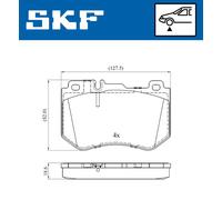 Braking Disc Brake Brake Pad Set SKF VKBP 80287 Fits Mercedes-Benz C-Class