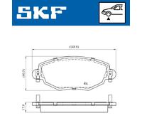 Brake pads VKBP 80390 SKF for FORD JAGUAR