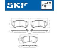 Braking Disc Brake Brake Pad Set Bevelled SKF VKBP 80410 A Fits Mazda 6 Front