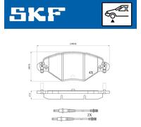 Braking Disc Brake Pad Set SKF VKBP 80463 E Fits Citroen C5 Front