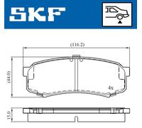 Braking Disc Brake Brake Pad Set SKF VKBP 90136 Fits Lexus Mitsubishi Toyota 4