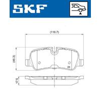 SKF Brake Pad Set VKBP 90257 - Fits Land Rover Discovery IV, Range Rover Sport I
