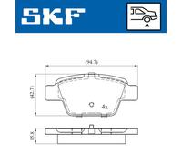 Braking Disc Brake Brake Pad Set SKF VKBP 90315 Fits Alfa Romeo Fiat Lancia