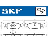 Braking Disc Brake Brake Pad Set SKF VKBP 90362 Fits Mercedes-Benz VW G-Class