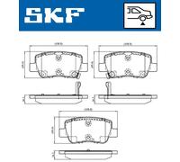 Braking Disc Brake Brake Pad Set SKF VKBP 90458 A Fits Toyota Avensis Rear