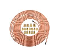 Brake Pipe 3/16" OD 1/4" OD Car Roll Tube Coil Repair Kit with Tube Screw Cap Copper Nickel Brake Pipe 25FT 7.62mm Wire Hose Reel Brake Lines Kit(3-16)