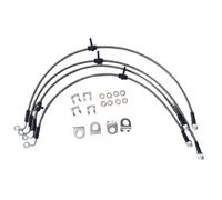 Brake Pipe Car Brake Hoses Brake Hose Kit Braided Stainless Steel Pipe Line Braided Oil Hose Fit for Jeep Wrangler JK JL 2007-2020(Front Rear Silver)