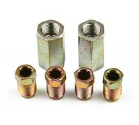Brake Pipe Fitting Set: 2x Female 10mm x 1mm Pitch Connector with 4x M10 Male Brake Nuts for 3/16" (4.76mm) OD Steel Brake Lines -
