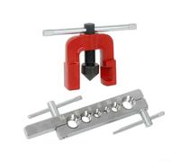 Brake Pipe Flaring Tool, Single Hole Gauge Brass Tubing Tool, 6 Dies Metric Inch Brake Line Repair Flaring Dies Set For Automotive(Metric set)