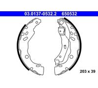 ATE 03.0137-0532.2 Brake Shoe Set Rear for Clio Logan Sandero Thalia