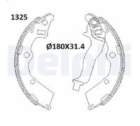 Delphi LS2199 Brake Shoe Set Rear Axle Braking Replacement Fits Kia Picanto