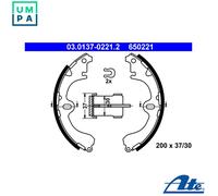 Brake shoes 03.0137-0221.2 ATE for TOYOTA COROLLA Liftback COROLLA FX Compact