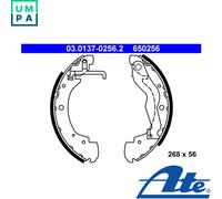 Brake shoes 03.0137-0256.2 ATE for VW TRANSPORTER / CARAVELLE Mk IV Bus