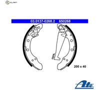ATE Brake Shoe Set 03.0137-0268.2 - Rear - Fits Audi, SEAT, SKODA, VW