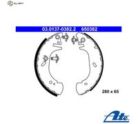 ATE Brake Shoe Set 03.0137-0382.2 - Rear - For Renault, Opel, Vauxhall