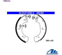 ATE Brake Shoe Set 03.0137-0382.2 - Rear - For Renault, Opel, Vauxhall