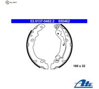 ATE Brake Shoe Set 03.0137-0462.2 - Rear - Fits FIAT & FORD: KA, 500, 500 C, Panda