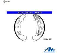 ATE 03.0137-0478.2 Brake Shoe Set Rear for