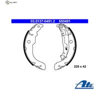 ATE Brake Shoe Set 03.0137-0491.2 Rear - Fits Citroen, Peugeot, DS