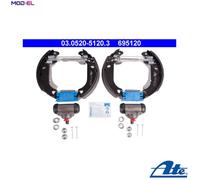 ATE Rear Brake Shoe Set 03.0520-5120.3 Pre-assembled for FIAT Punto, Lancia