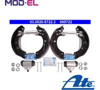 Brake shoes Pre-assembled 03.0520-5722.3 ATE for RENAULT NISSAN