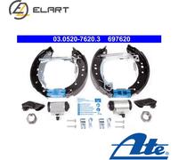 Brake shoes Pre-assembled 03.0520-7620.3 ATE for CITROËN PEUGEOT