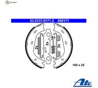 ATE Brake Shoe Set - Parking Brake 03.0137-0171.2 (650171) for Mercedes-Benz W123 76-85 (Manual)