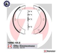 ZIMMERMANN 10990.105.8 Handbrake shoes